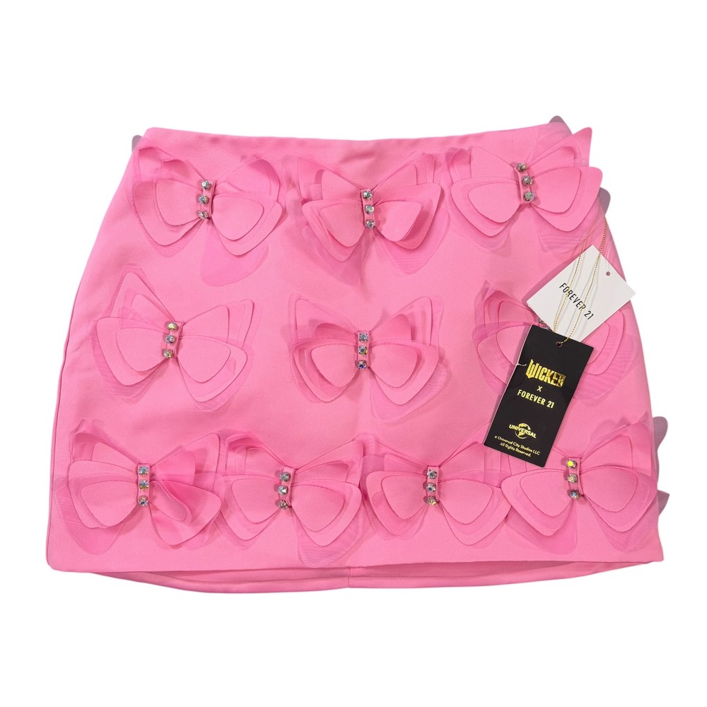 Forever 21 Women Wicked Butterfly Pink 3D Applique Mini Skirt Size S
